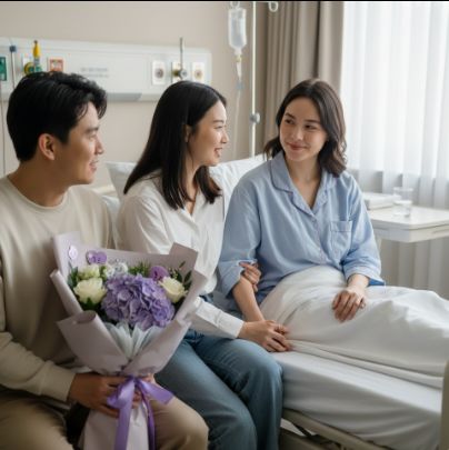 menjenguk teman yang sedang sakit