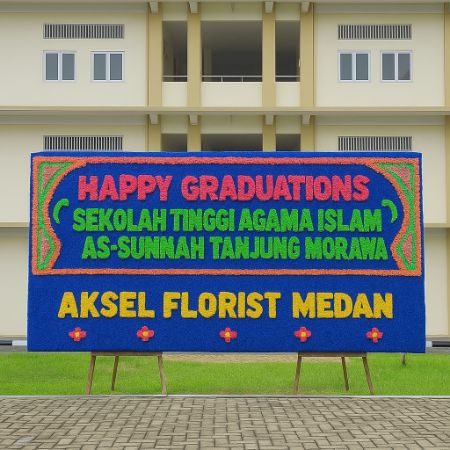 Papan Bunga Ucapan Wisuda Sekolah Tinggi Agama Islam As-Sunnah Tanjung Morawa