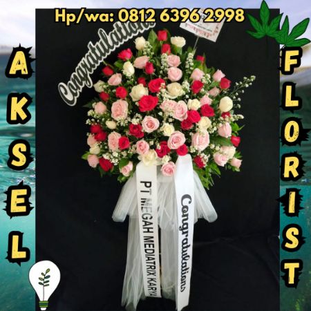 standing flower ucapan congratulations