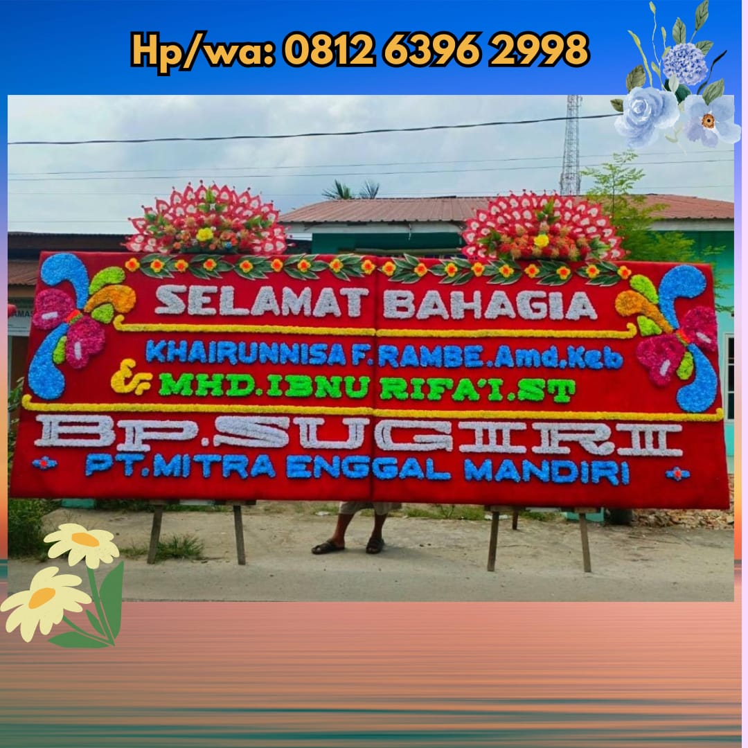 bunga papan happy wedding medan