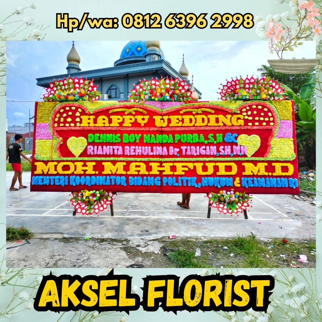 karangan bunga papan nikah medan