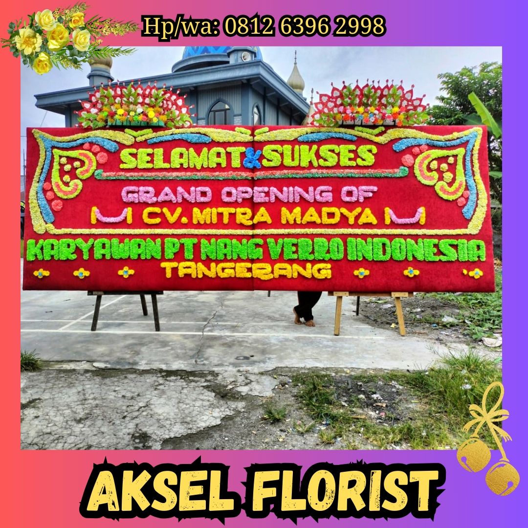 papan bunga pembukaan toko batu bara