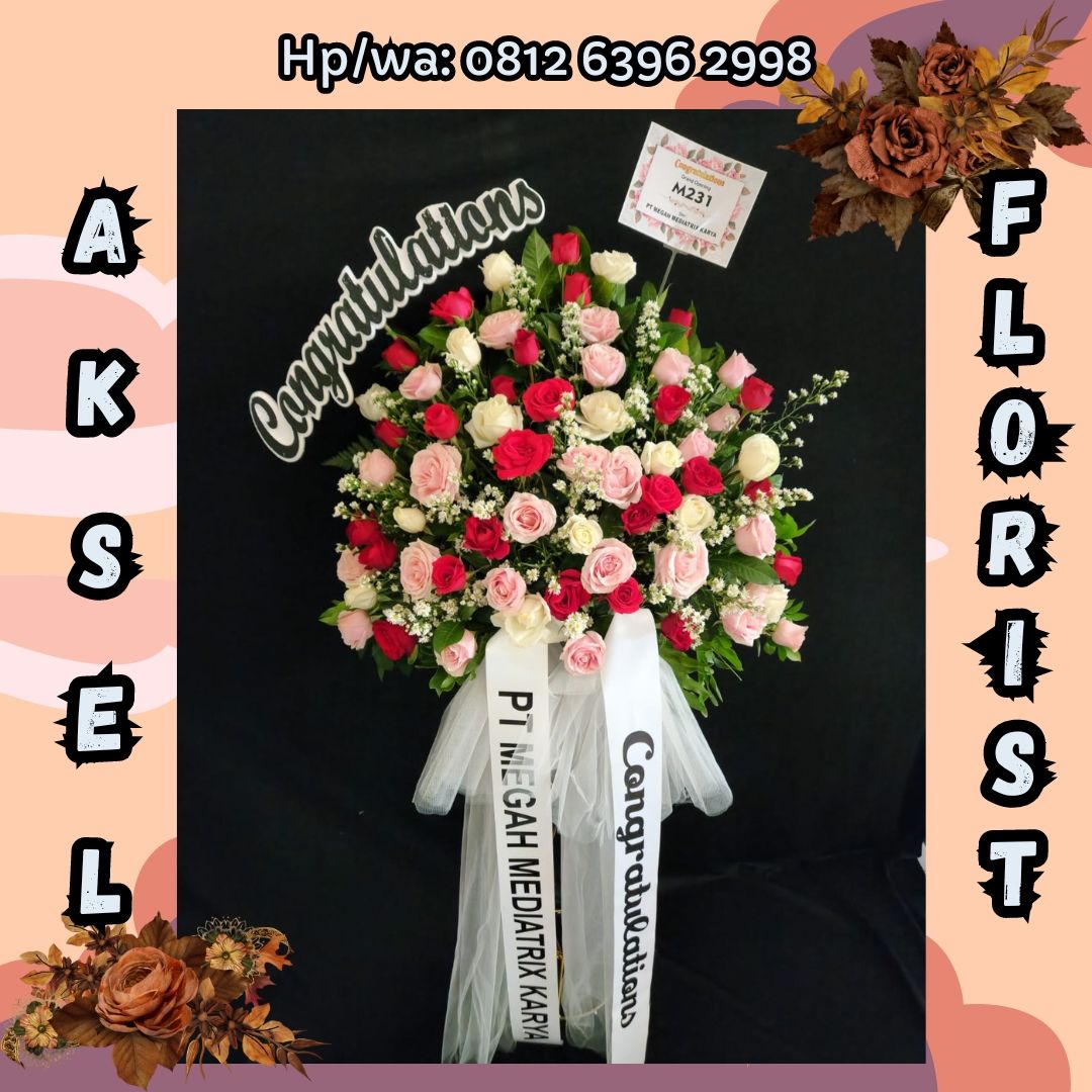 rangkaian standing flower cantik medan